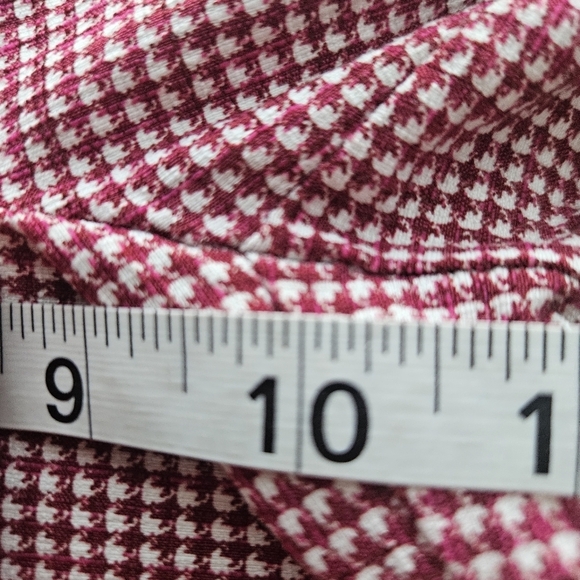 Adrienne Vittadini Trouser Dress Pants Womens 12 Red White Checked Mid Rise Zip - Picture 7 of 9